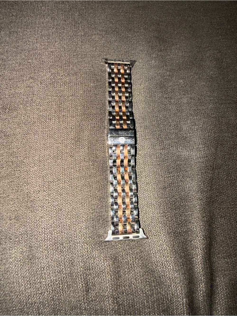 Michele Apple Silver/Rose Gold Linked Smartwatch Band - Picture 3 of 4
